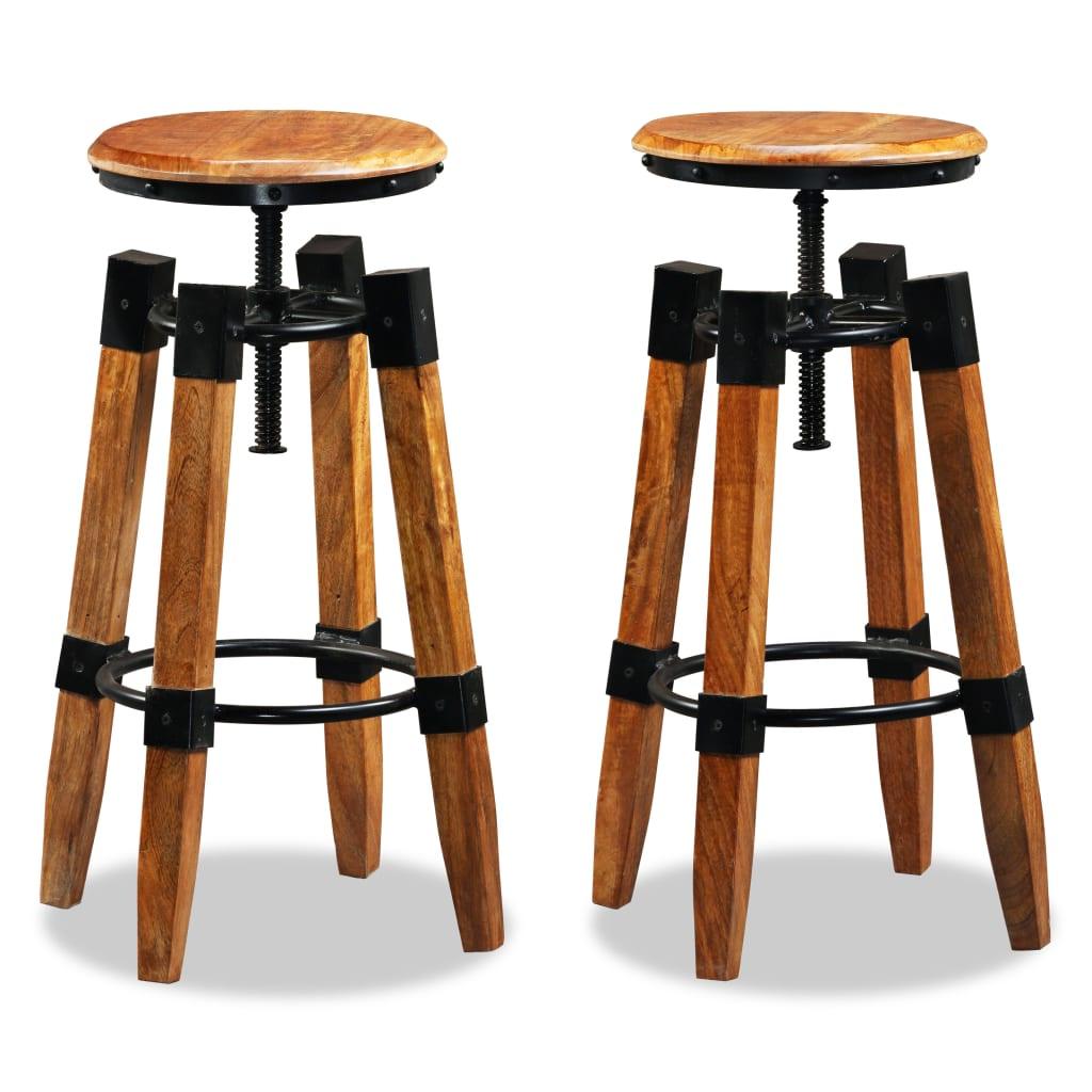 Bar Stools 2 pcs Solid Mango Wood at Set Shop and Smile