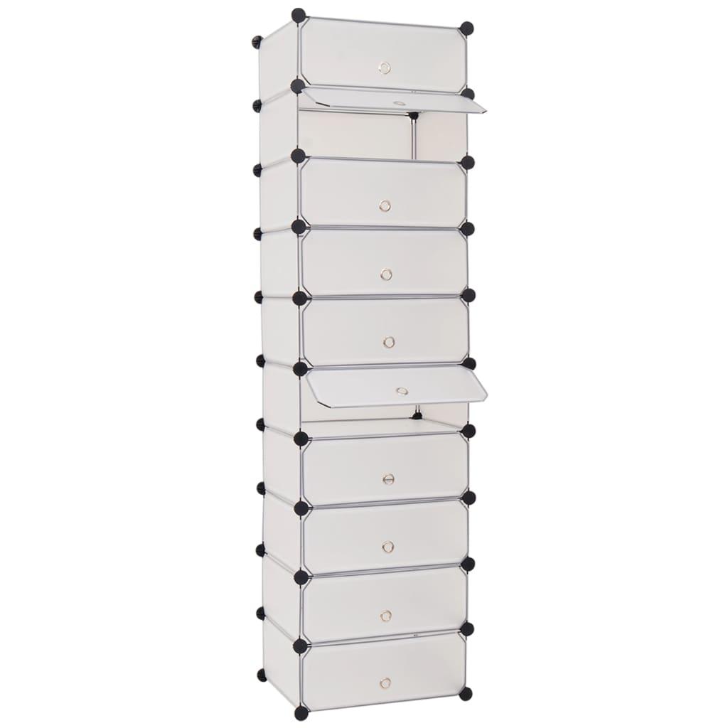 Interlocking Shoe Organizer with 10 Compartments White at Set Shop and Smile