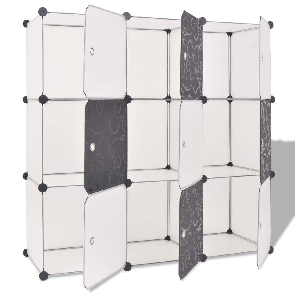 Storage Cube Organizer with 9 Compartments Black and White at Set Shop and Smile