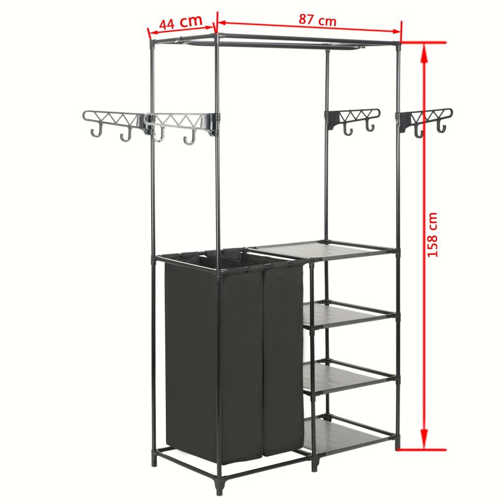 Clothes Rack Steel and Non-woven Fabric 34.3"x17.3"x62.2" Black at Set Shop and Smile