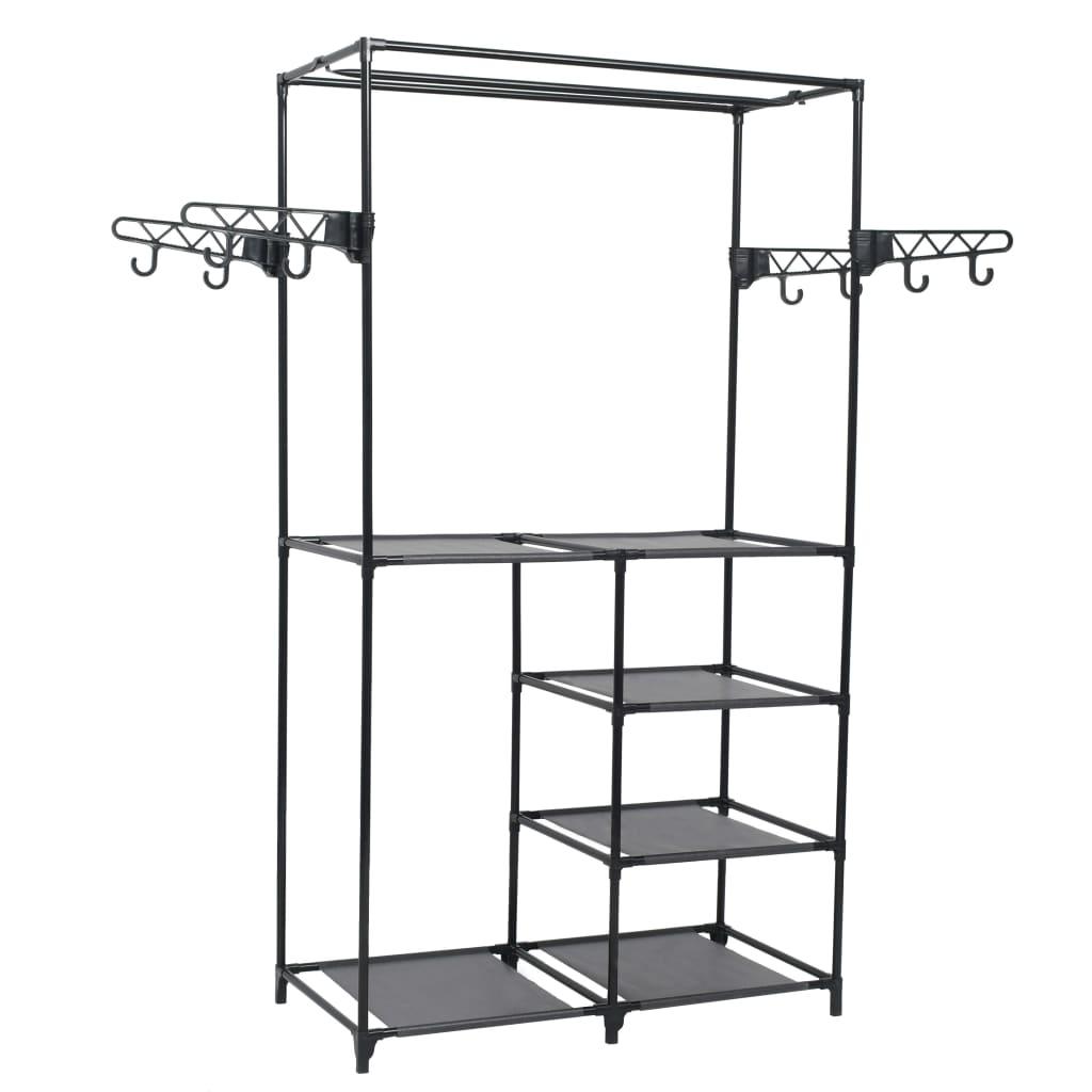 Clothes Rack Steel and Non-woven Fabric 34.3"x17.3"x62.2" Black at Set Shop and Smile