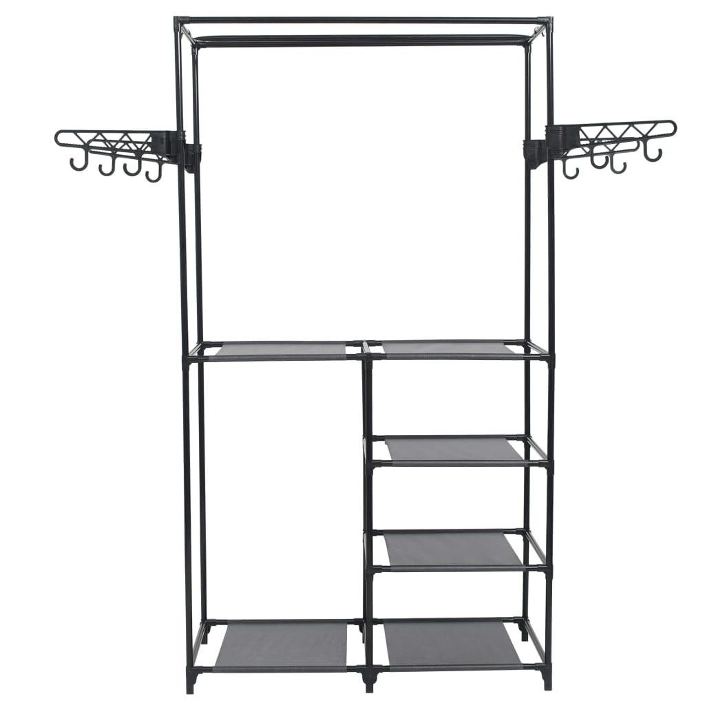 Clothes Rack Steel and Non-woven Fabric 34.3"x17.3"x62.2" Black at Set Shop and Smile