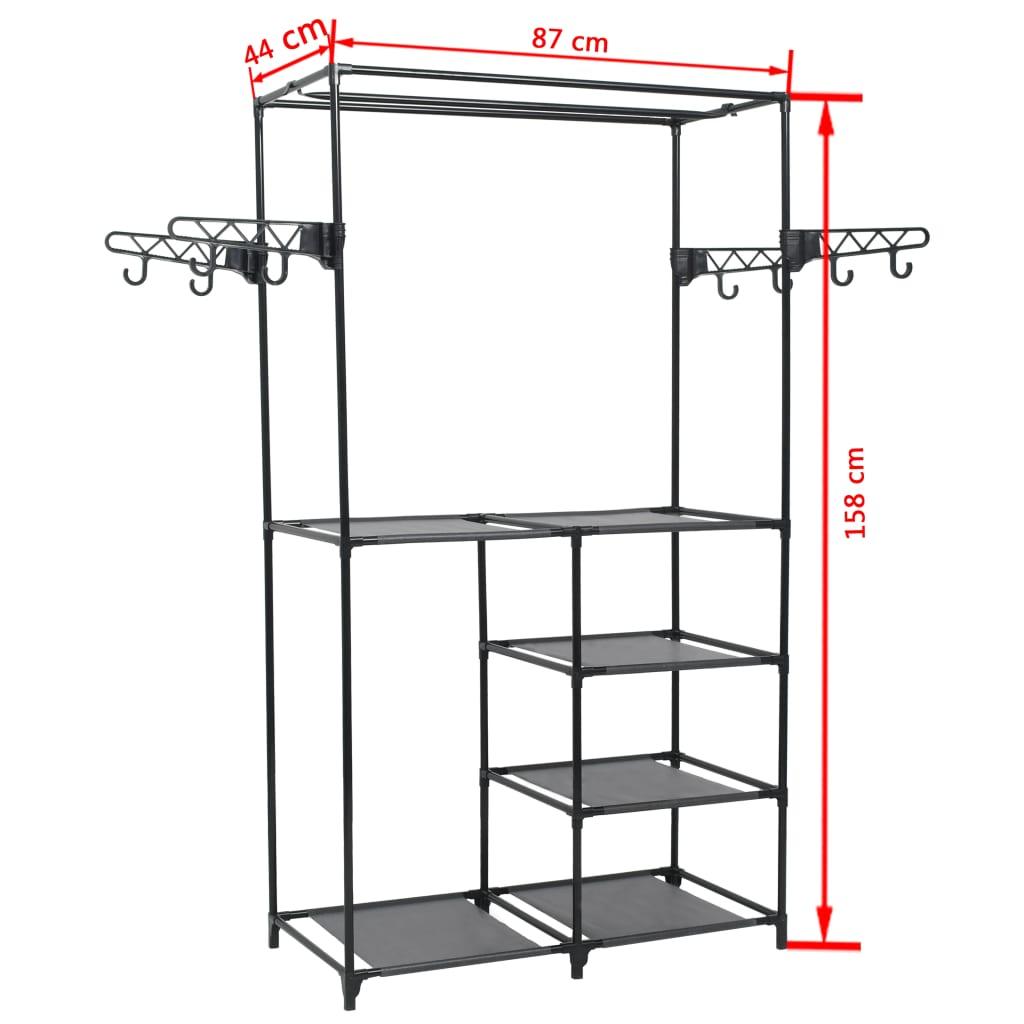 Clothes Rack Steel and Non-woven Fabric 34.3"x17.3"x62.2" Black at Set Shop and Smile