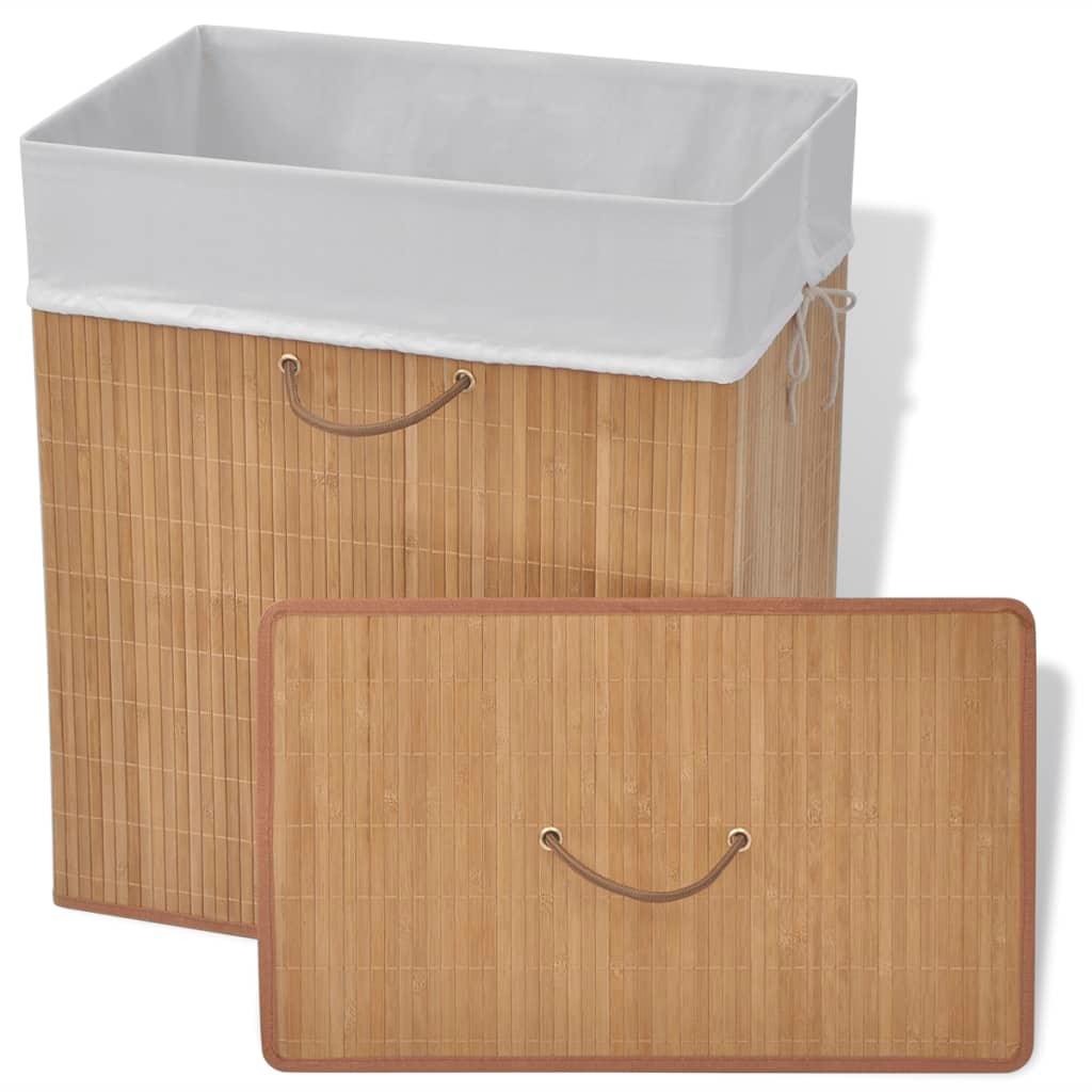 Bamboo Laundry Bin Rectangular Natural at Set Shop and Smile