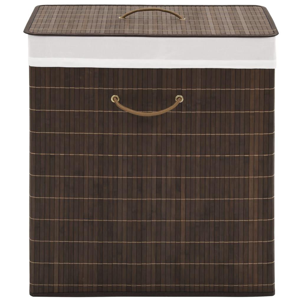 Bamboo Laundry Bin Rectangular Dark Brown at Set Shop and Smile