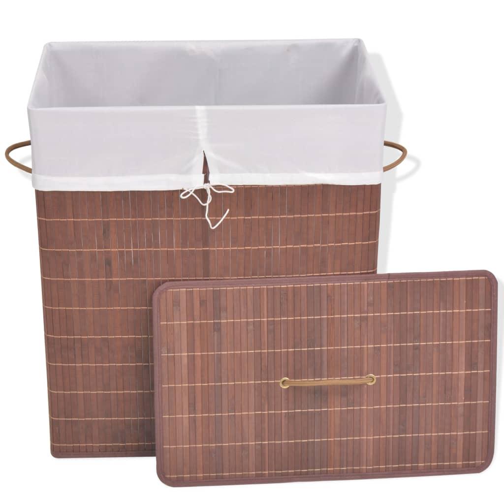 Bamboo Laundry Bin Rectangular Brown at Set Shop and Smile