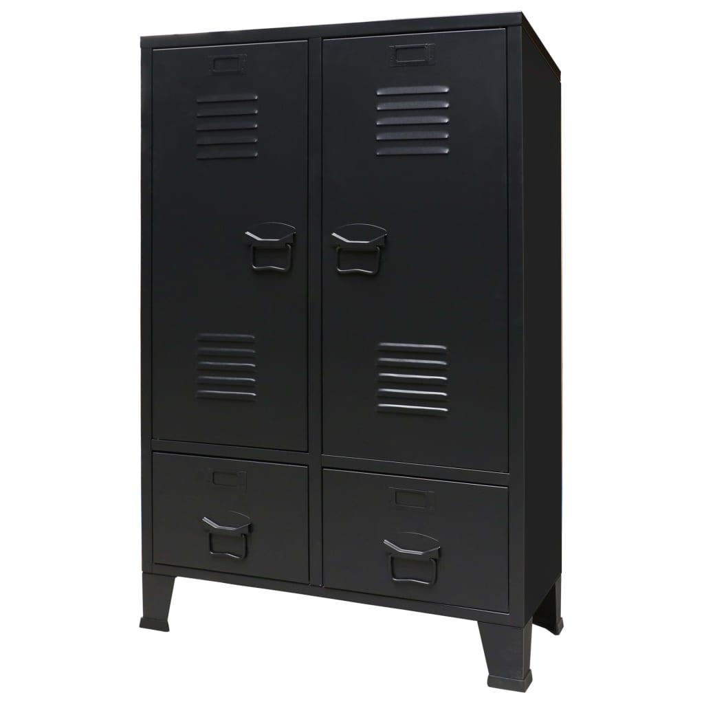 Wardrobe Metal Industrial Style 26.4"x13.8"x42.1" Black at Set Shop and Smile