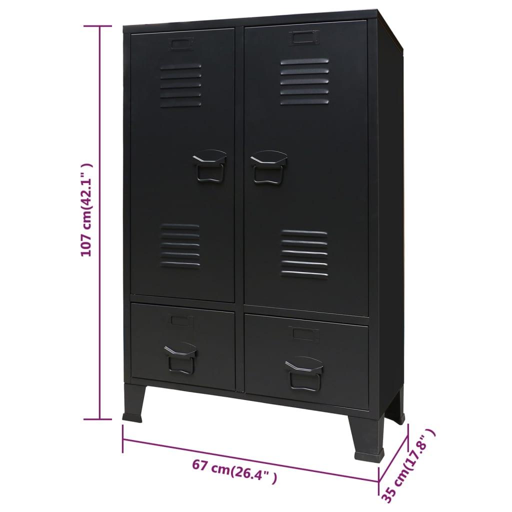 Wardrobe Metal Industrial Style 26.4"x13.8"x42.1" Black at Set Shop and Smile