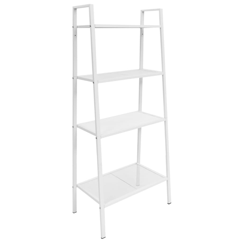 Ladder Bookcase 4 Tiers Metal White at Set Shop and Smile