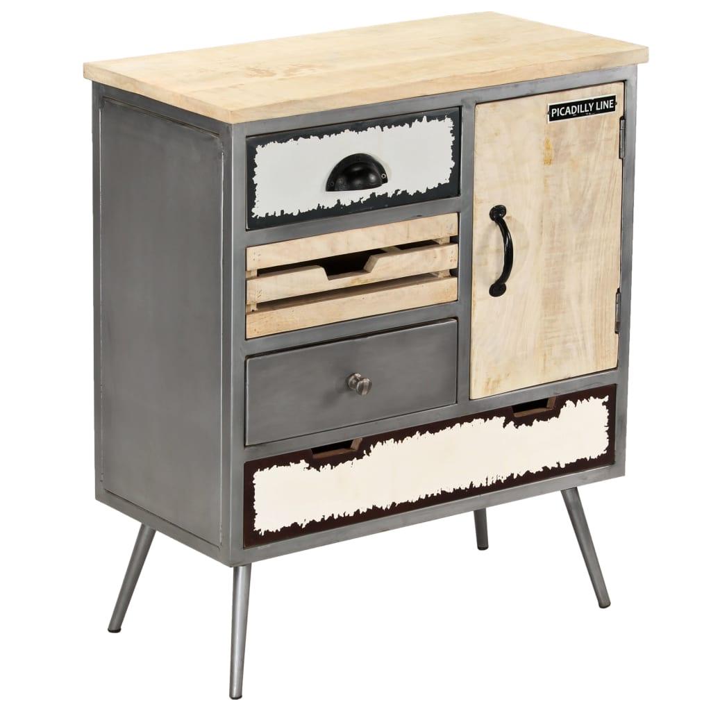 Sideboard Solid Mango Wood and Steel 25.6"x13"x29.9" at Set Shop and Smile