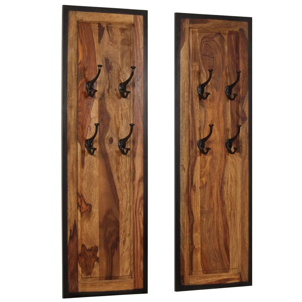 Coat Racks 2 pcs Solid Sheesham Wood at Set Shop and Smile