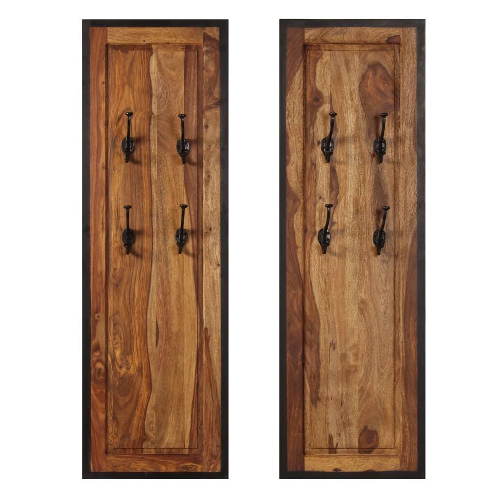 Coat Racks 2 pcs Solid Sheesham Wood at Set Shop and Smile