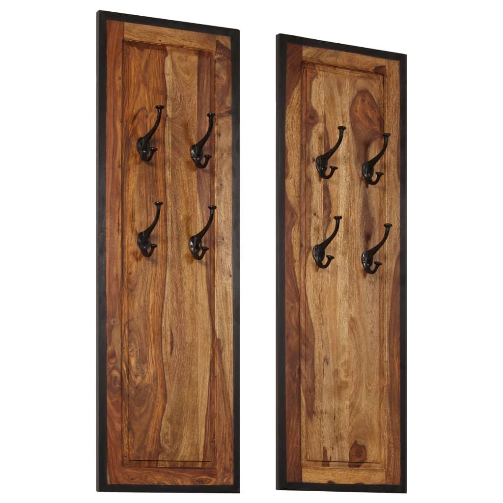 Coat Racks 2 pcs Solid Sheesham Wood at Set Shop and Smile
