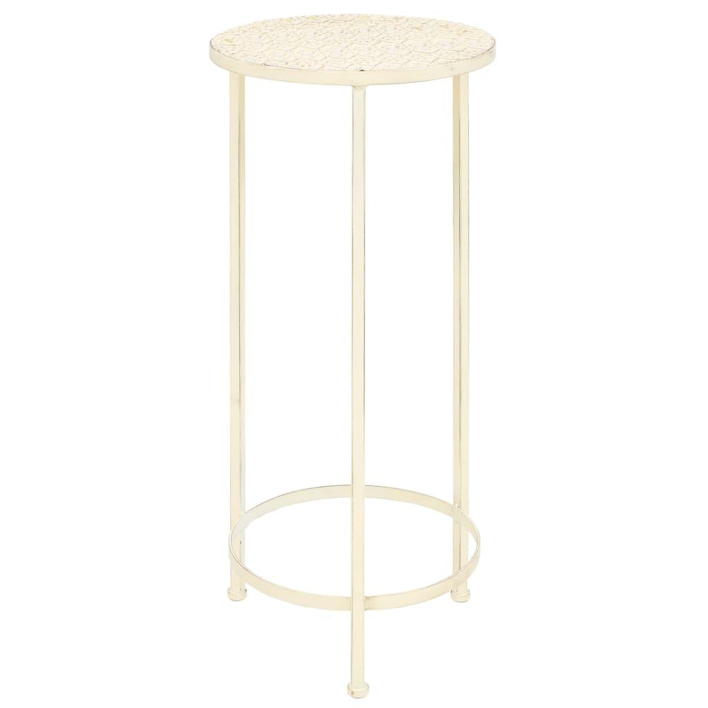 Plant Stand Set 3 Pieces Vintage Style Metal Antique White at Set Shop and Smile