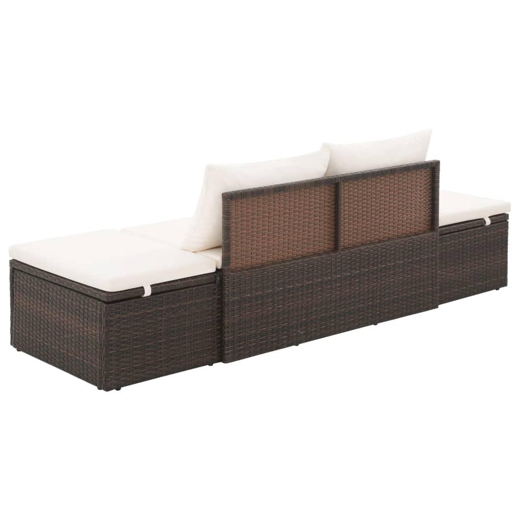 Patio Bed Brown 76.8"x23.6" Poly Rattan at Set Shop and Smile