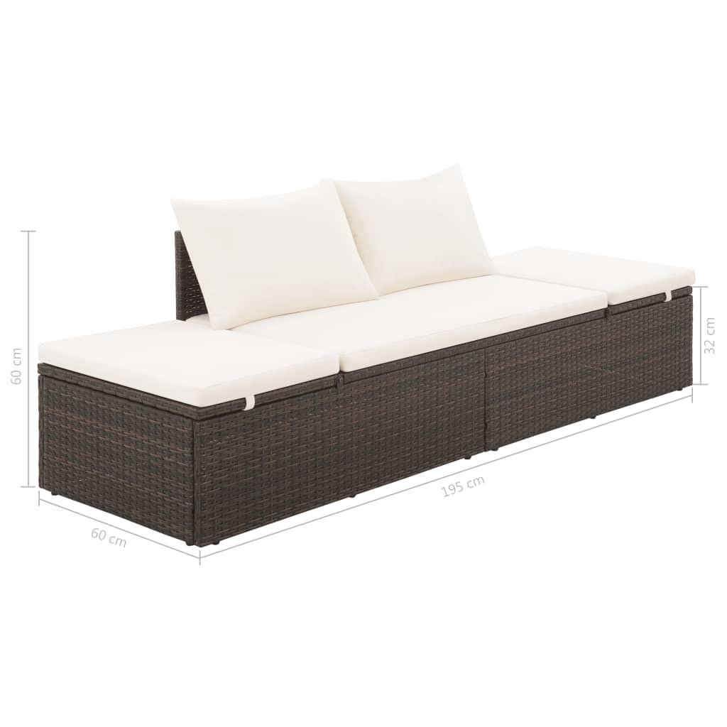 Patio Bed Brown 76.8"x23.6" Poly Rattan at Set Shop and Smile