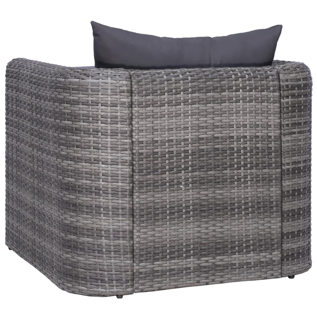 Patio Chair with Cushion and Pillow Poly Rattan Gray at Set Shop and Smile