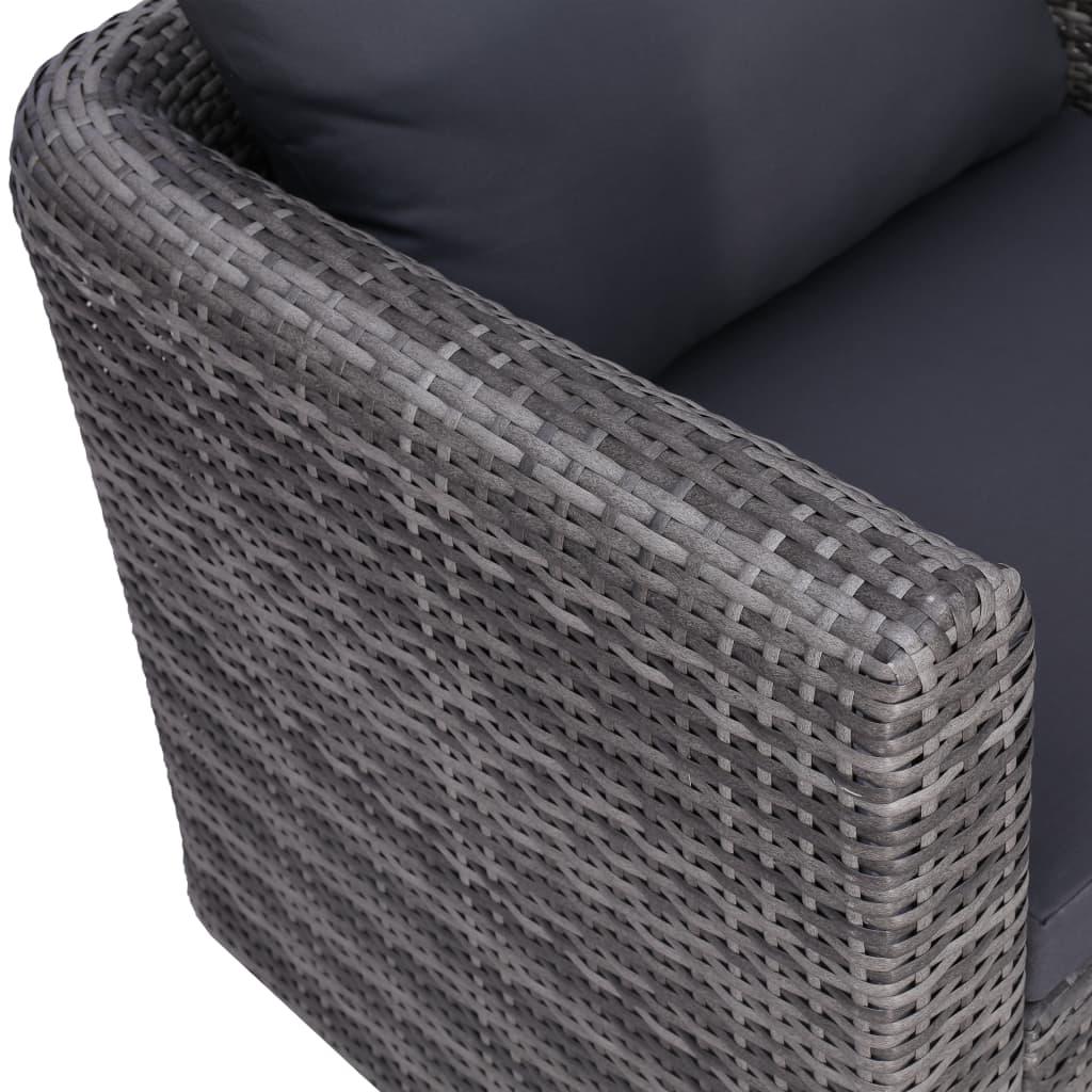 Patio Chair with Cushion and Pillow Poly Rattan Gray at Set Shop and Smile