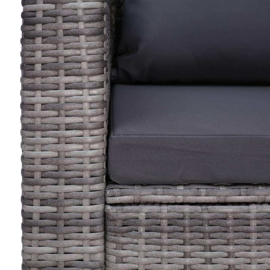 Patio Chair with Cushion and Pillow Poly Rattan Gray at Set Shop and Smile