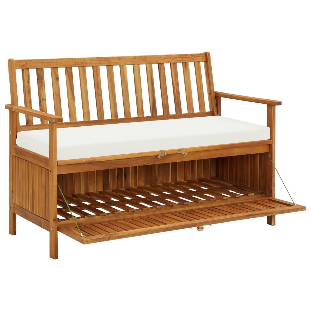 Patio Storage Bench Solid Acacia Wood 47.2"x24.8"x33.1" at Set Shop and Smile