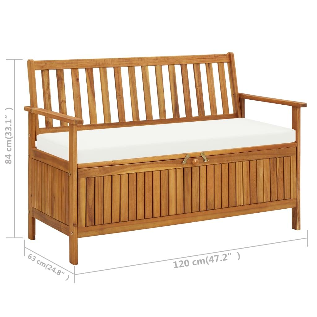 Patio Storage Bench Solid Acacia Wood 47.2"x24.8"x33.1" at Set Shop and Smile