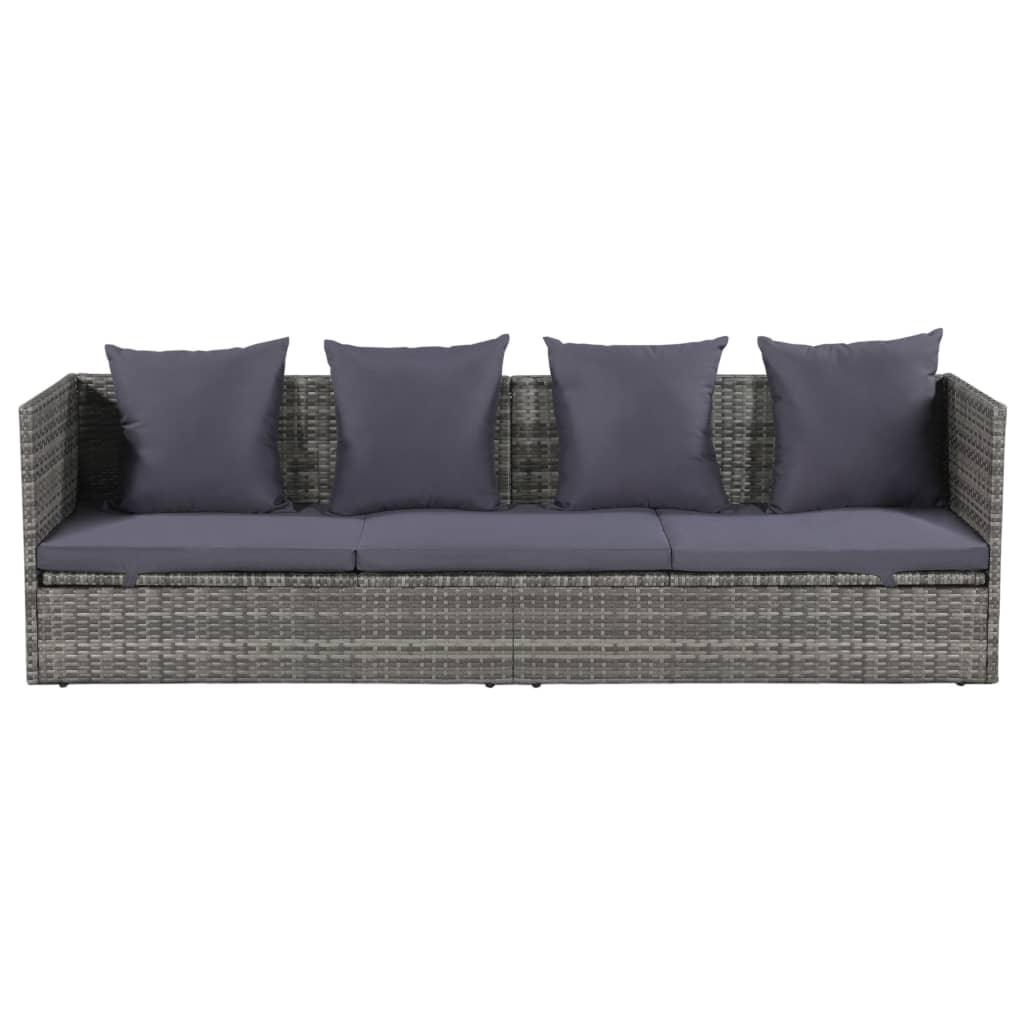 Patio Bed Gray 78.7"x23.6" Poly Rattan at Set Shop and Smile