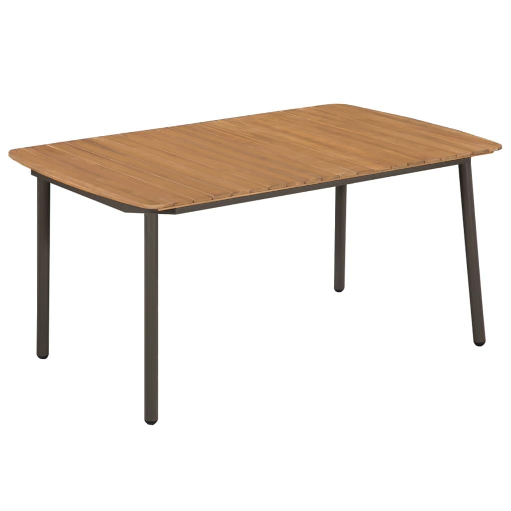 Patio Table 59"x35.4"x28.3" Solid Acacia Wood and Steel at Set Shop and Smile