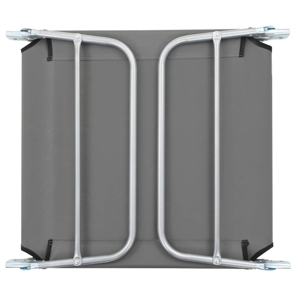 Folding Sun Loungers 2 pcs Steel and Fabric Gray at Set Shop and Smile