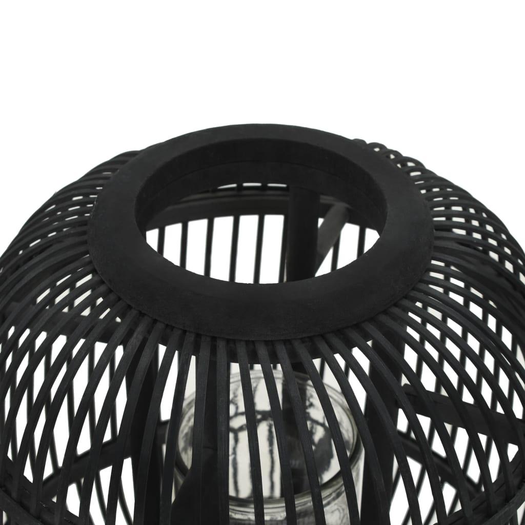 Freestanding Candle Lantern Holder Bamboo Black at Set Shop and Smile