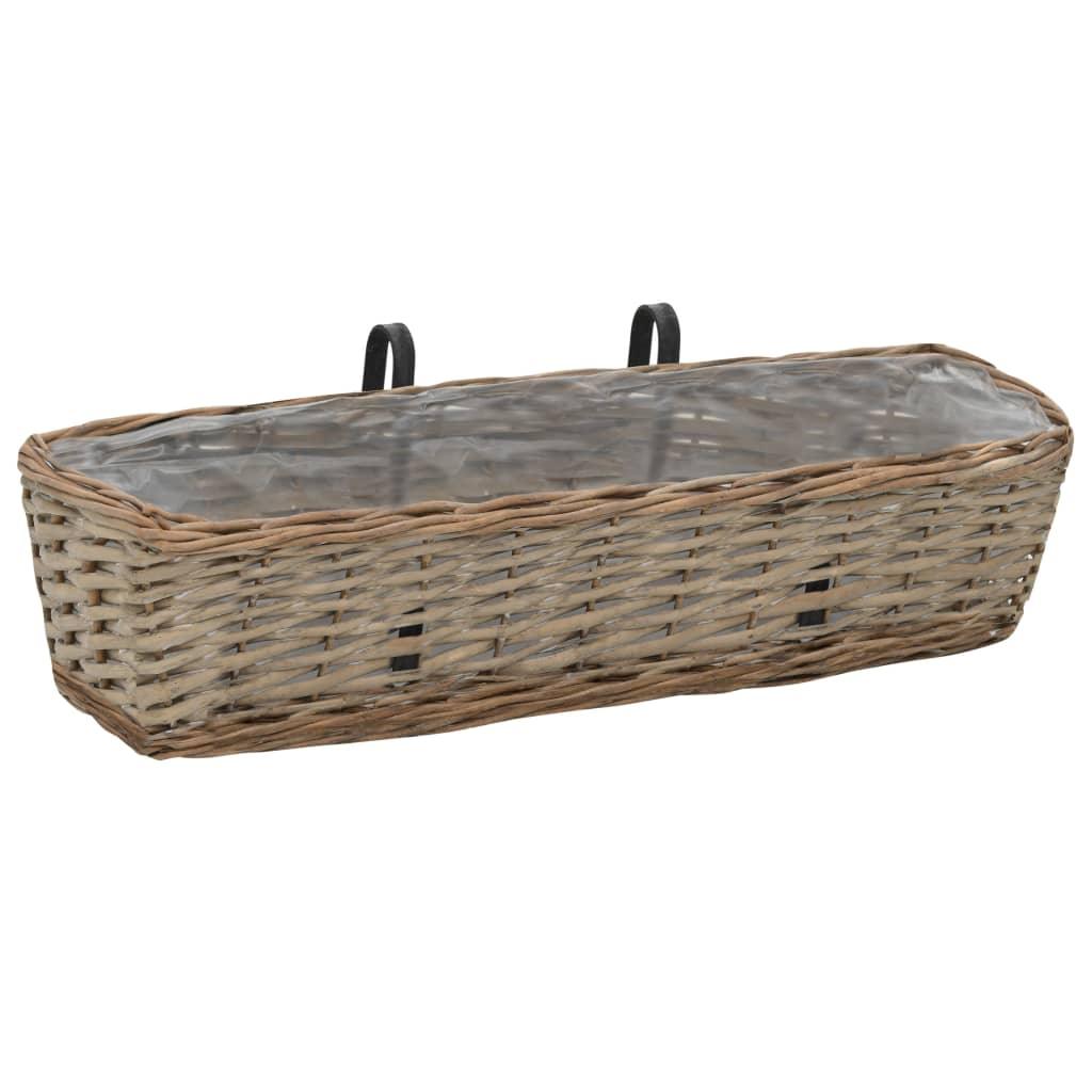 Balcony Planter 2 pcs Wicker with PE Lining 23.6" at Set Shop and Smile