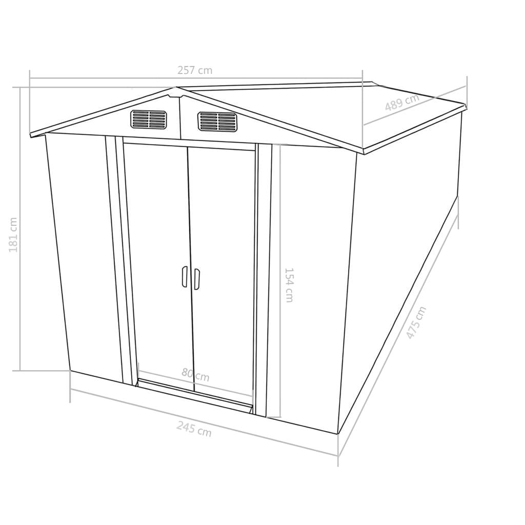 Garden Shed 101.2"x192.5"x71.3" Metal Anthracite at Set Shop and Smile