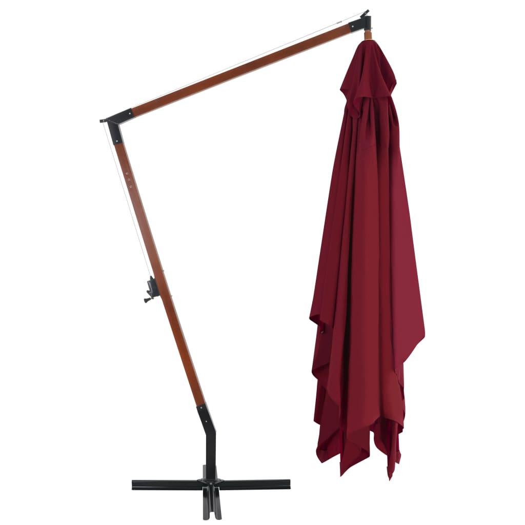 Cantilever Umbrella with Wooden Pole 157.5"x118.1" Bordeaux Red at Set Shop and Smile