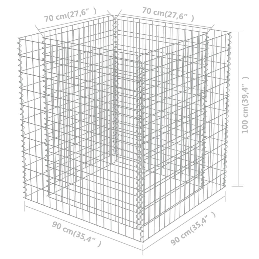Gabion Raised Bed Galvanized Steel 35.4"x35.4"x39.4" at Set Shop and Smile