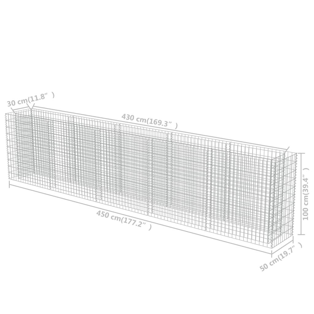 Gabion Raised Bed Galvanized Steel 177.2"x19.7"x39.4" at Set Shop and Smile