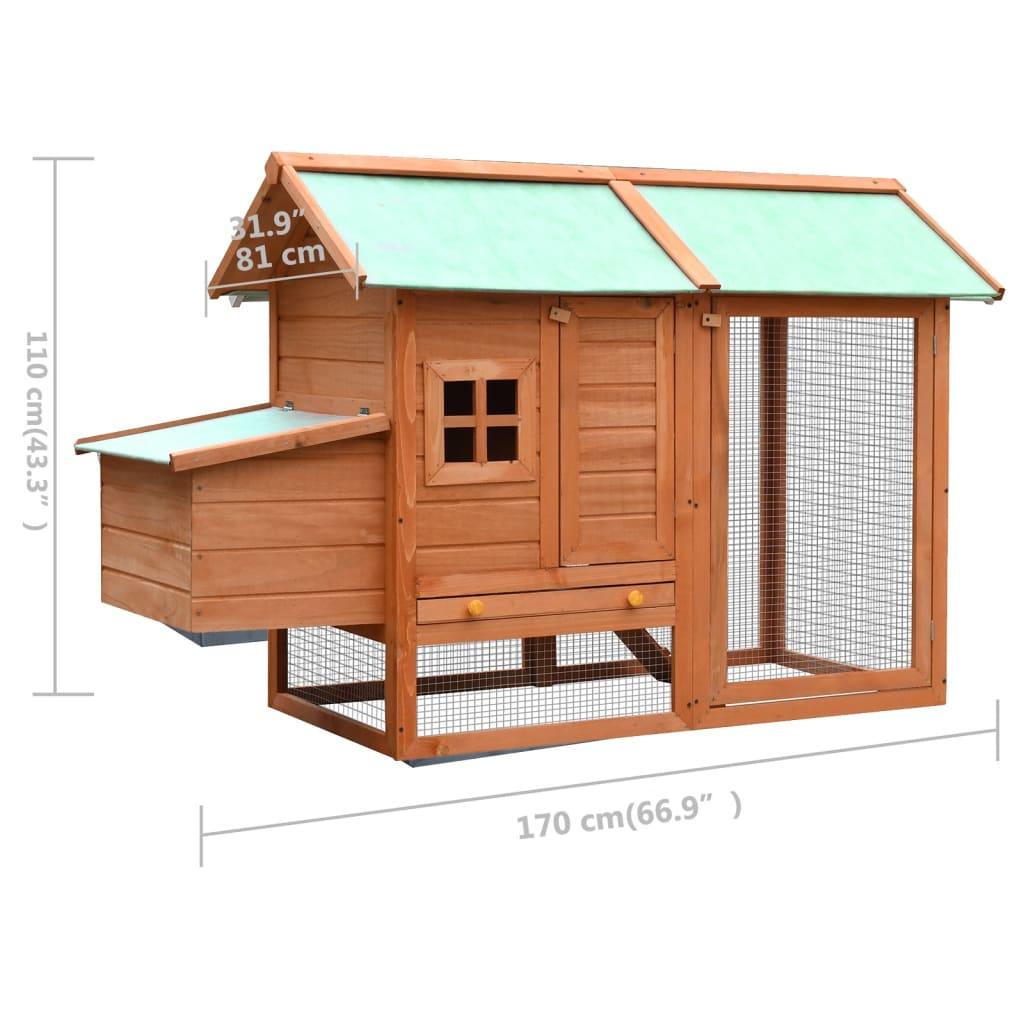 Chicken Cage Solid Pine & Fir Wood 66.9"x31.9"x43.3" at Set Shop and Smile