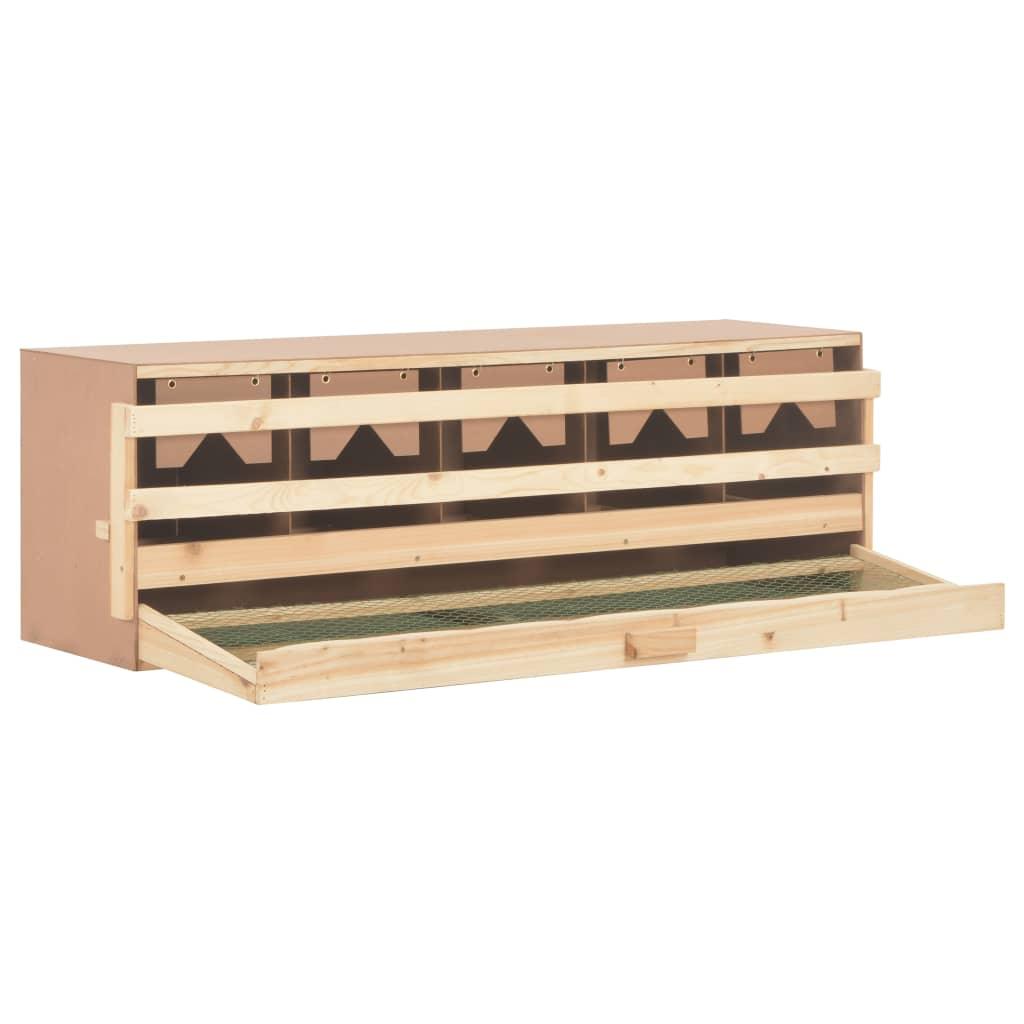 Chicken Laying Nest 5 Compartments 46.1"x13"x15" Solid Pine Wood at Set Shop and Smile