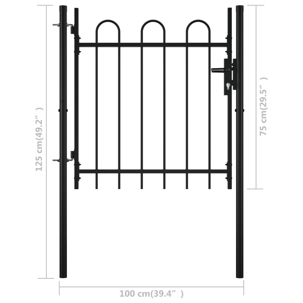 Single Door Fence Gate with Hoop Top 39.4"x29.5" at Set Shop and Smile