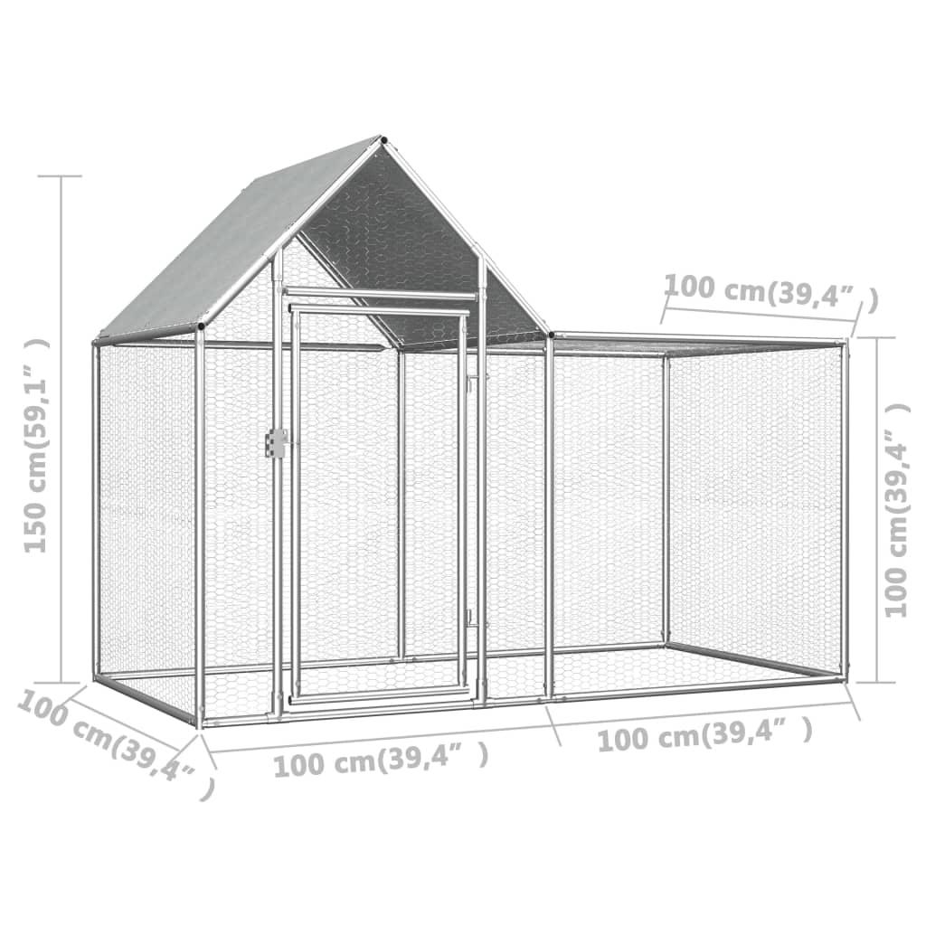 Chicken Coop 6.6'x3.3'x4.9' Galvanized Steel at Set Shop and Smile