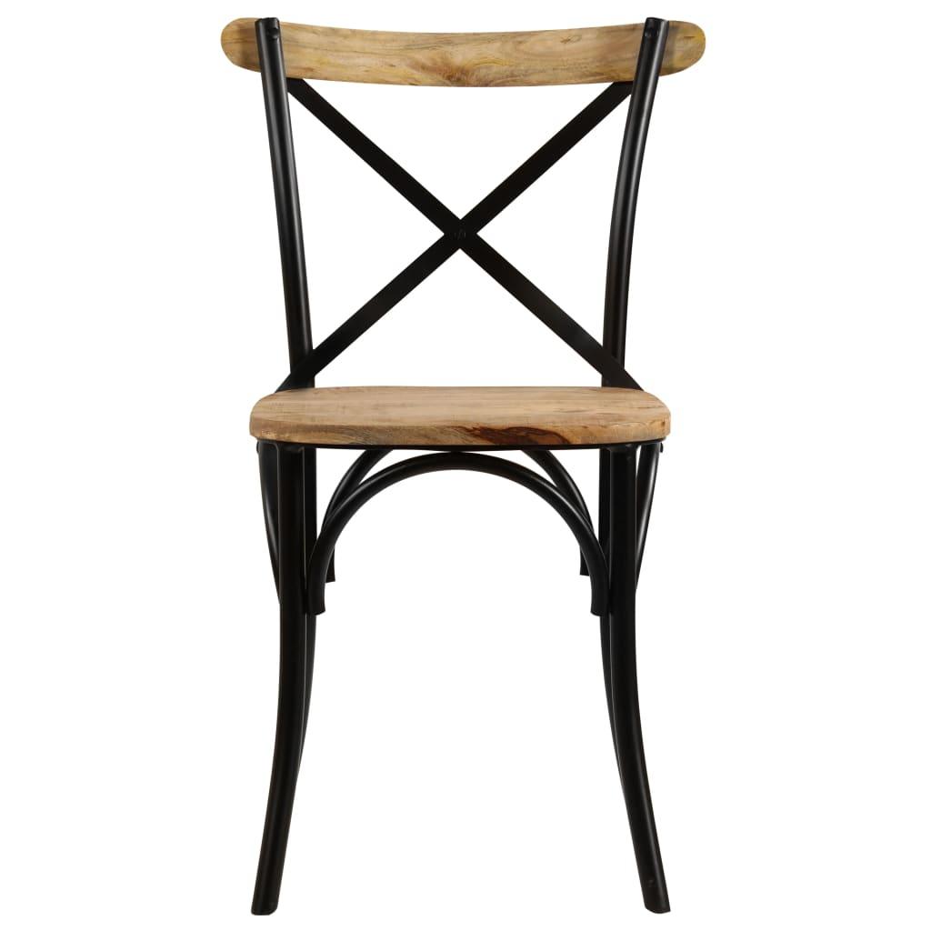 Cross Chairs 2 pcs Black Solid Mango Wood at Set Shop and Smile
