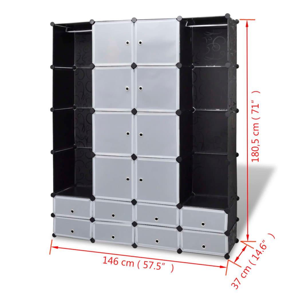 Modular Cabinet with 18 Compartments 14.6"x57.5"x71" at Set Shop and Smile
