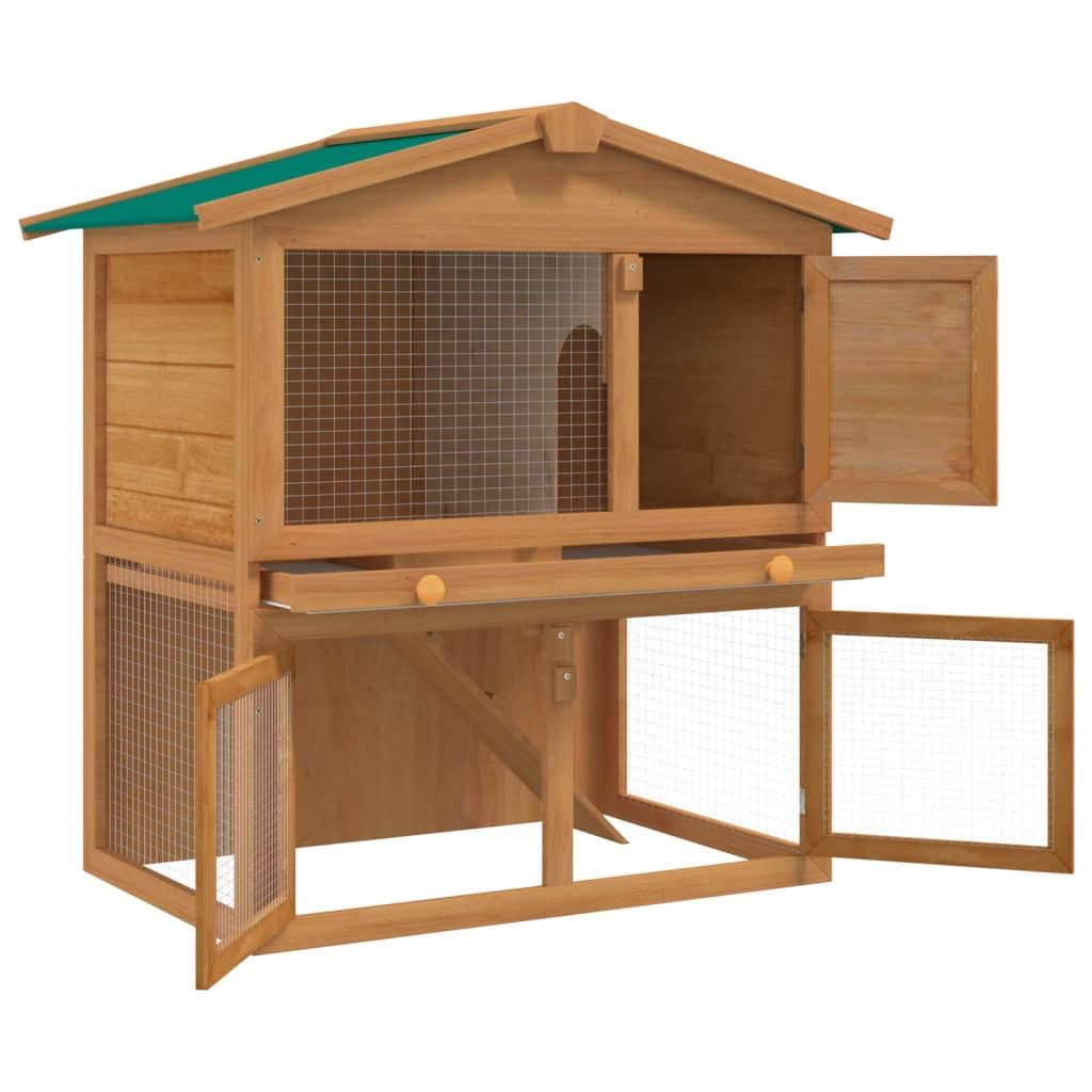 Outdoor Rabbit Hutch Small Animal House Pet Cage 3 Doors Wood at Set Shop and Smile