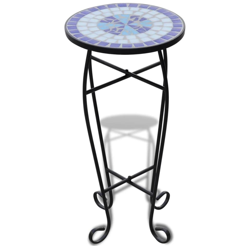 Mosaic Side Table Plant Table Blue White at Set Shop and Smile