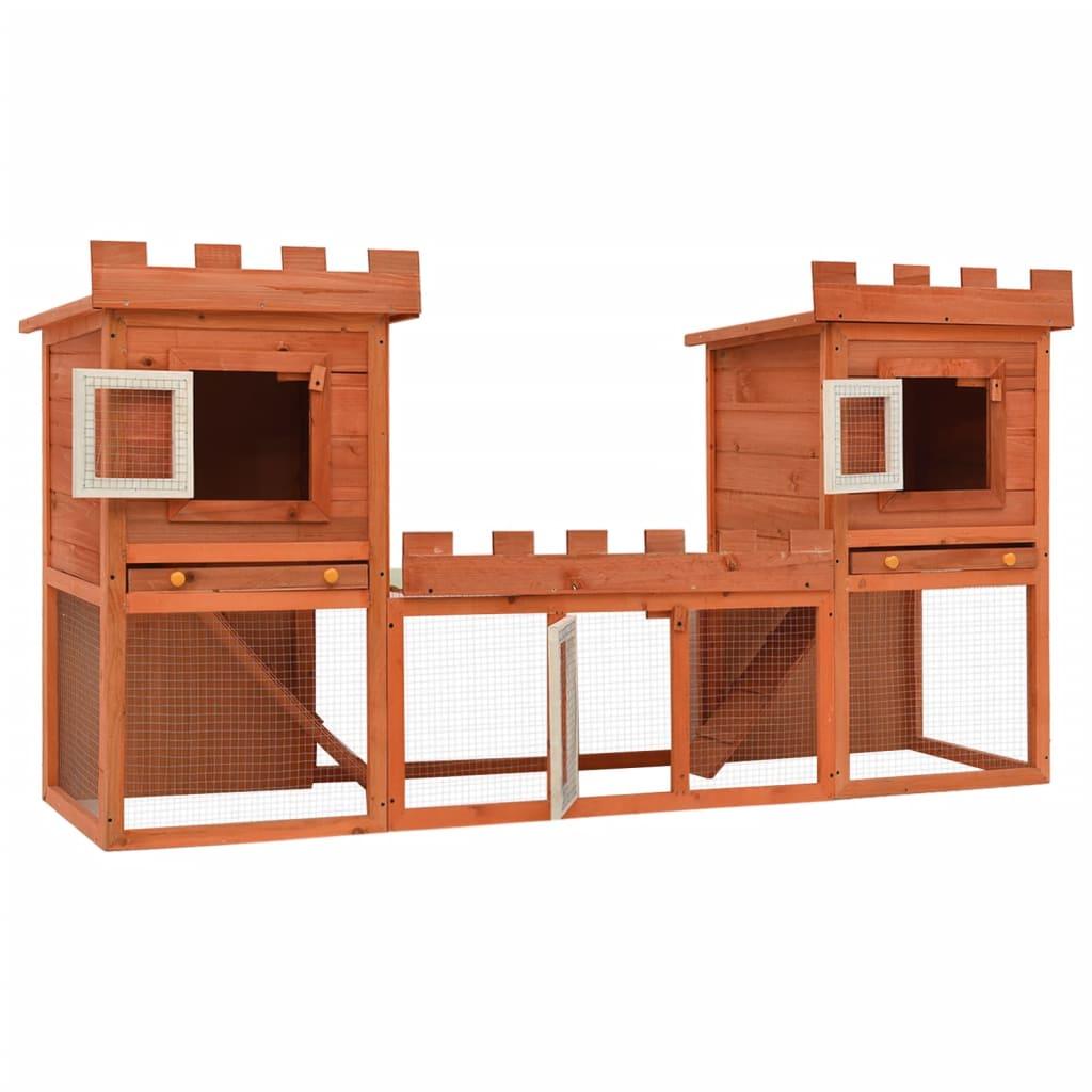 Outdoor Large Rabbit Hutch House Pet Cage Double House at Set Shop and Smile