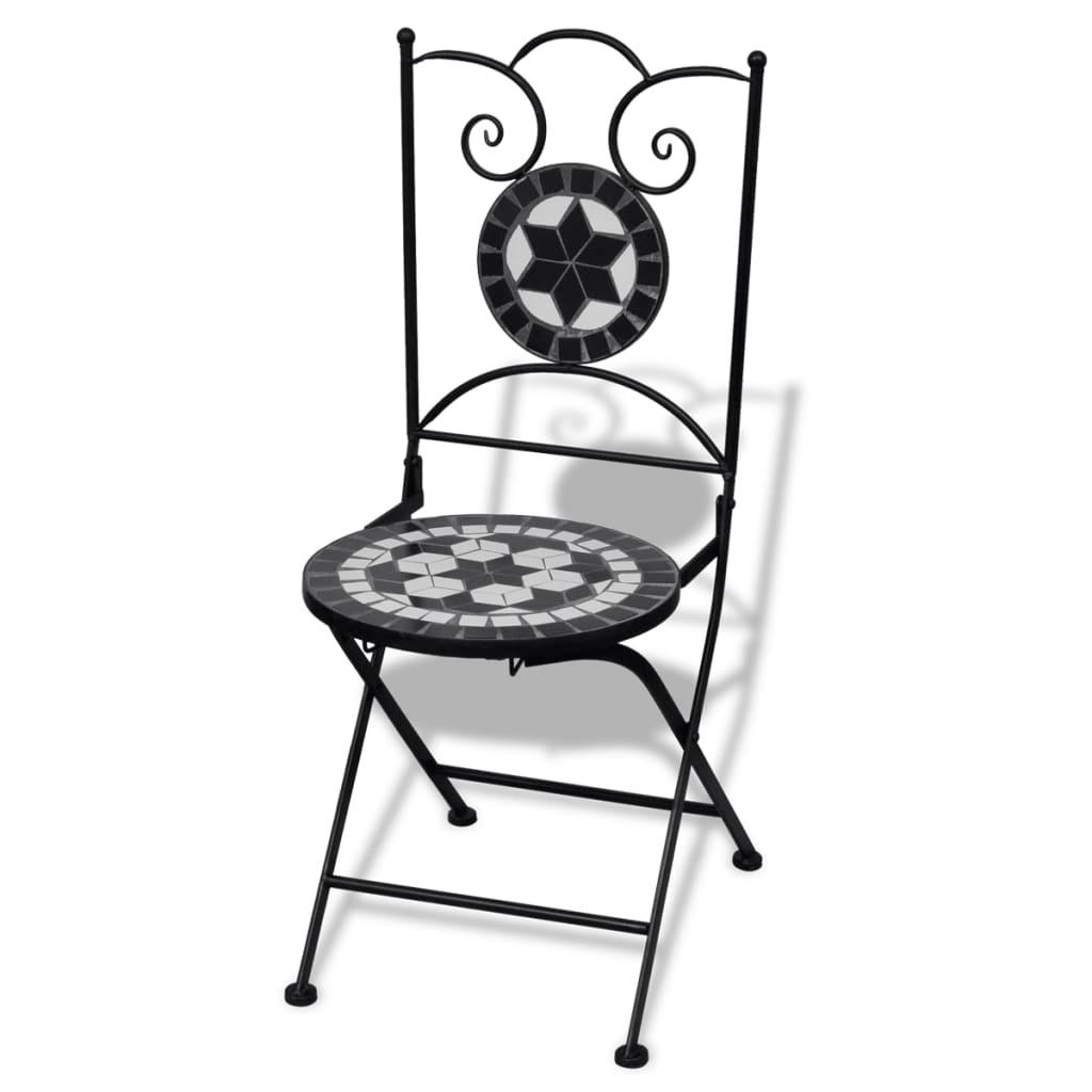 Folding Bistro Chairs 2 pcs Ceramic Black and White at Set Shop and Smile