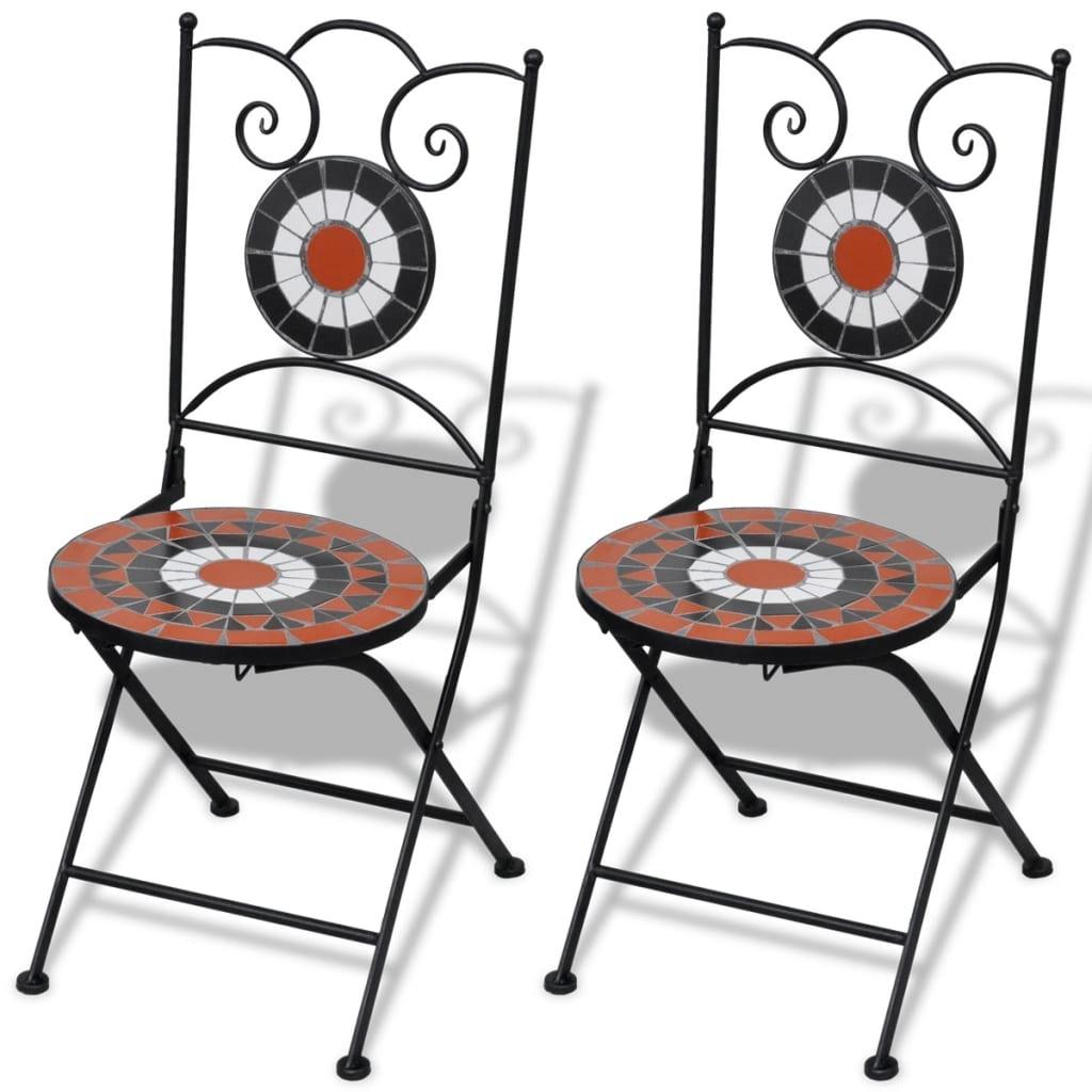 Folding Bistro Chairs 2 pcs Ceramic Terracotta and White at Set Shop and Smile