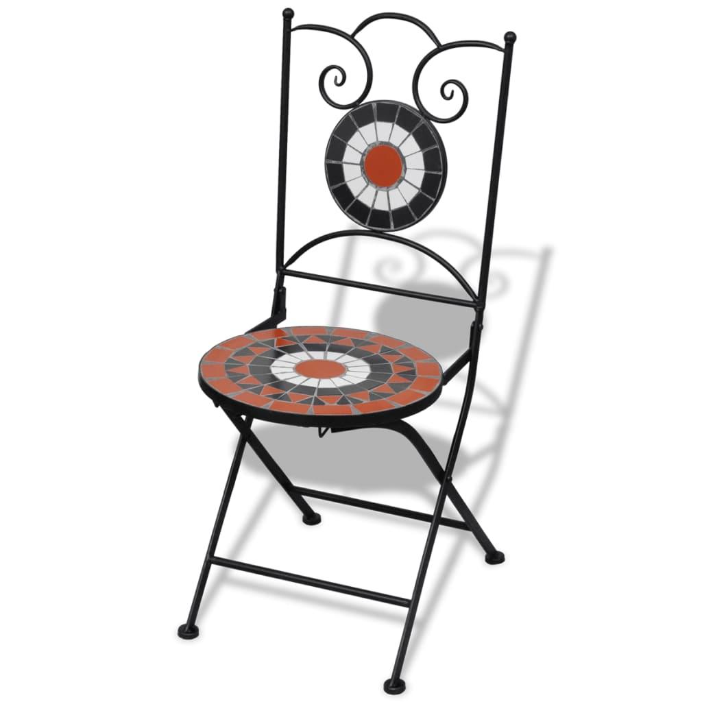 Folding Bistro Chairs 2 pcs Ceramic Terracotta and White at Set Shop and Smile