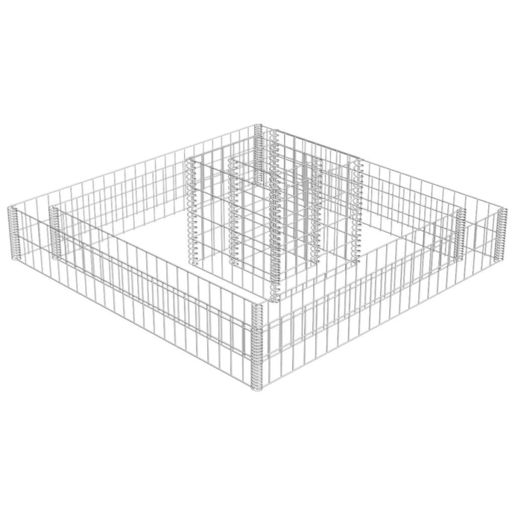 Gabion Planter Galvanized Steel 47.2"x47.2"x7.8" at Set Shop and Smile