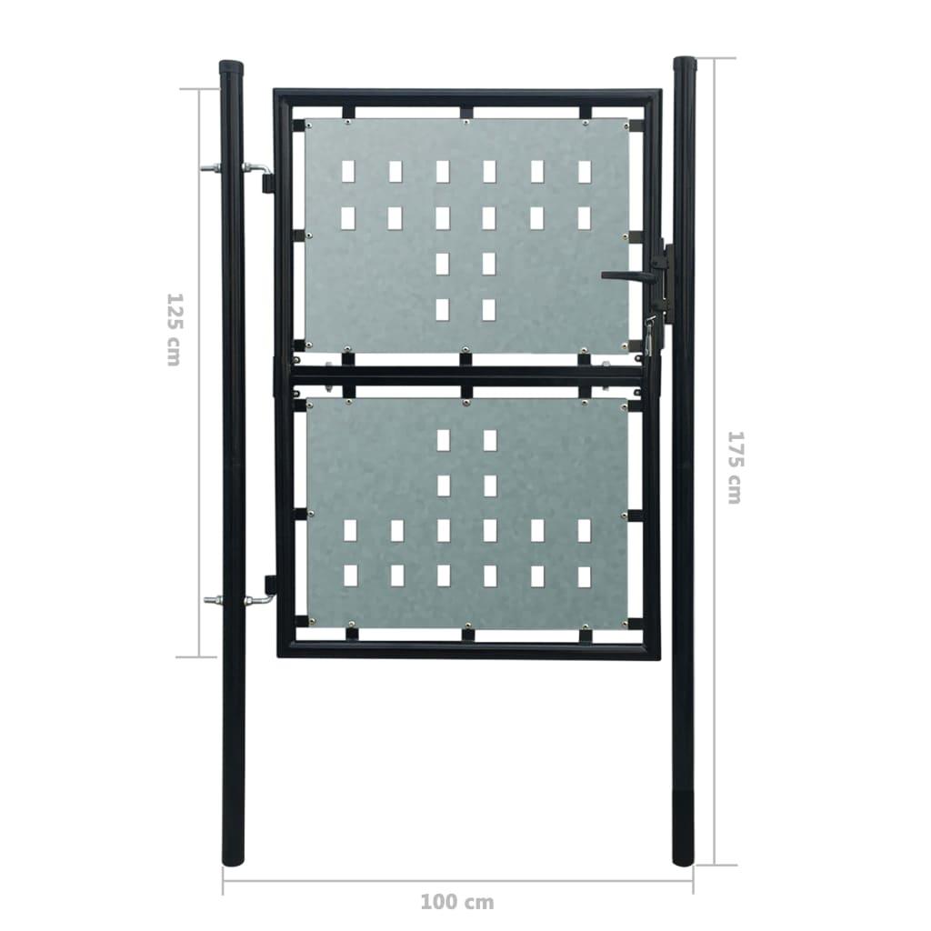 Black Single Door Fence Gate 39.4"x68.9" at Set Shop and Smile