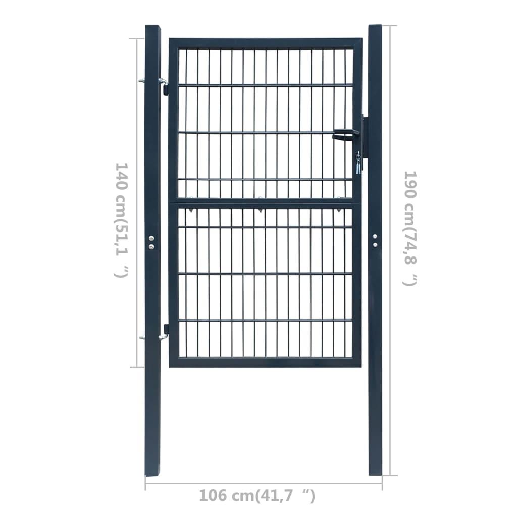 2D Fence Gate (Single) Anthracite Gray 41.7" x 74.8" at Set Shop and Smile