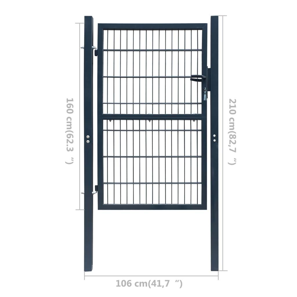 2D Fence Gate (Single) Anthracite Gray 41.7" x 82.7" at Set Shop and Smile